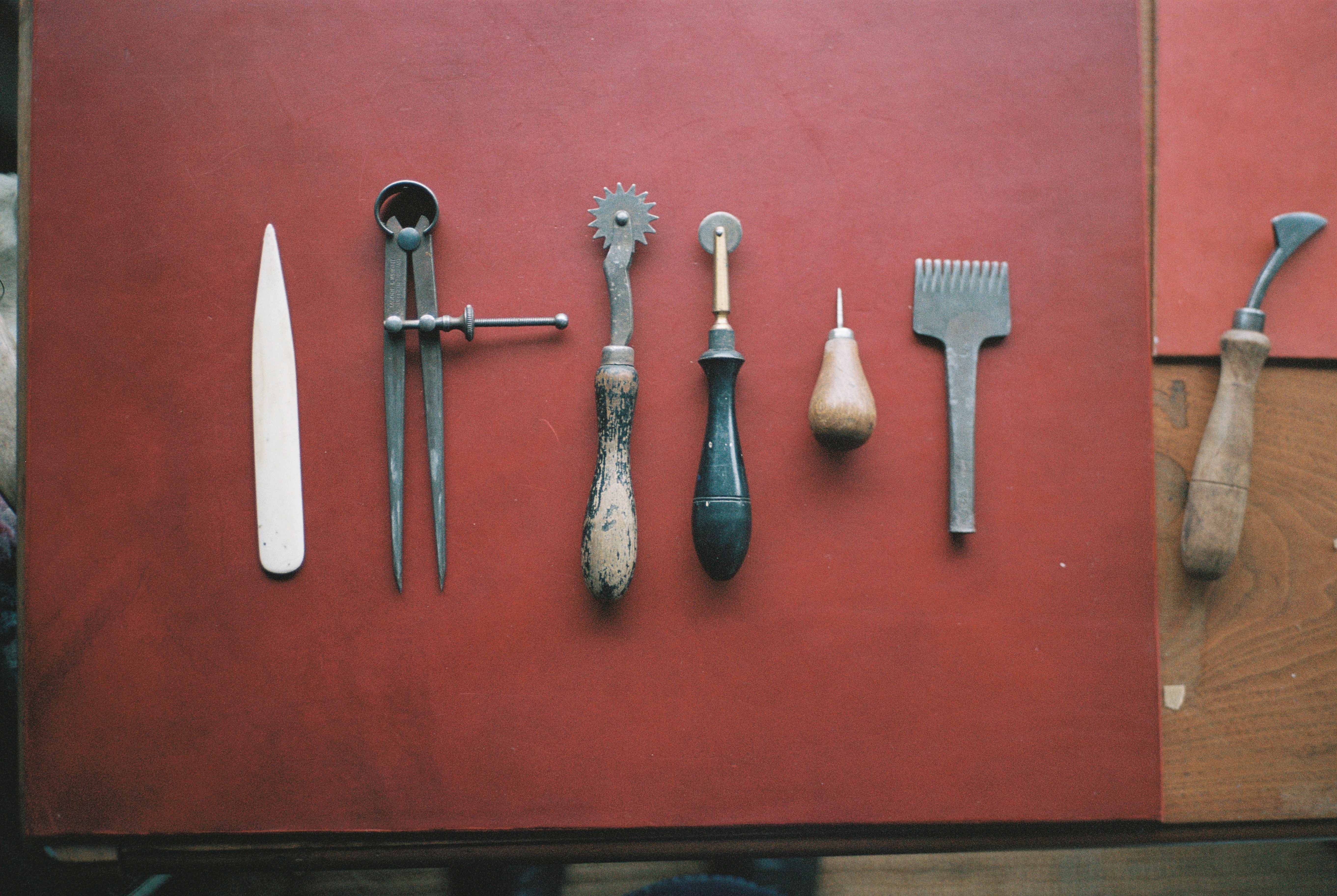 Leather tools, for Museum of Leathercraft, 2023